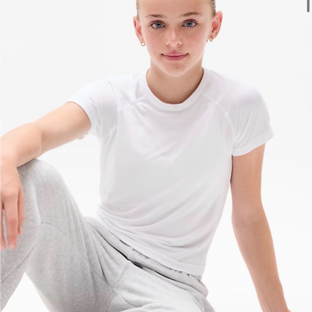 Athleta Girl white athletic short sleeve